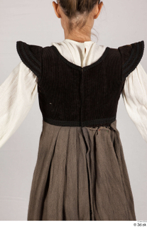  Photos Woman in Historical Dress 52 16th century Historical clothing black-brown dress upper body white shirt 0005.jpg